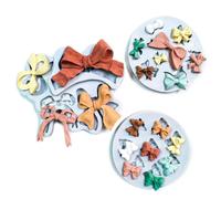 3PCS Bow Silicone Molds, Cute Bow Chocolate Molds Fondant Molds, Handmade Candy Gummy Jello Cupcake Topper Mold, Polymer Clay Soap Resin Plaster Art Craft Mould Birthday Party Wedding Cake Decorating