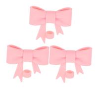 3pcs Bow Straw Caps 10mm Silicone for Insulated Cup Pink