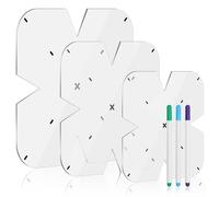 3pcs Bowl Cozy Template，Hoedia Acrylic Bowls Wrap Sewing Pattern Template,3 Size Sewing Cutting Template Set Acrylic Quilting Templates with 3 Pieces Water Soluble Pen（8/10/12 inches ） (Arc Angle)