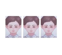 3pcs Boy Face Paint Practice Board Thickened Reusable A4 Size Washable Face Painting Exercise Template for Stage Home