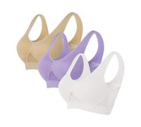 3PCS Bras for Women No Steel Ring Plus Size Comfy Hollow Soft Cool Liftup Air Bra No Underwire High Support Underwear Breathable Ultra-Thin Comfort Bralettes Everyday Bra