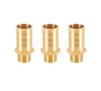 3PCS Brass Barbed Hose Fitting Coupler Connector 16mm to 1/4” Male BSP Thread Pipe Nipple Fitting Pipe Adapter