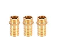 3PCS Brass Barbed Hose Fitting Coupler Connector 19mm to 1/2” Male BSP Thread Pipe Nipple Fitting Pipe Adapter