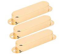 3Pcs Brass Closed Pickup Cover for Single Coil, Easy to Install Electric Guitar Accessory (Silver) (Black) (Gold)