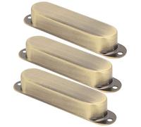 3Pcs Brass Closed Pickup Cover for Single Coil, Easy to Install Electric Guitar Accessory (Silver) (Black) (Gold) (Copper Color) (Bronze Color)