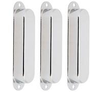 3Pcs Brass Guitar Pickup Cover | Single Coil No Hole Design | Replacement for Electric Guitar/Bass | Long - lasting & Easy to Install Musical Accessories (Silver)