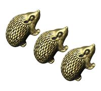 3pcs Brass Hedgehog Sculpture Desktop Ornament for Home Office Decor