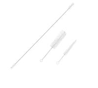 3PCS Brass Instrument Cleaning Brush Set - 304 Stainless Steel & Nylon, Flexible Bore Long Handle, Silver (Fits Trumpet Trombone French Horn)