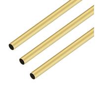 3PCS Brass Round Tube, iMeistek 8mm OD x 0.3mm Wall Thickness 300mm Length Seamless Straight Round Brass Tubing for DIY Crafts