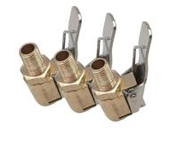 3PCS Brass Tire Air Chucks, Heavy Duty Brass Locking Tire Inflator, Tyre Valve Extension Adaptor With Clip, No Leakage Tires Chucks For Car Wheel Inflator Gauge Compressor Accessories