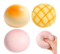 3Pcs Bread Squishy Set, Includes Yellow, Pink and Pineapple Bun Designs, Desktop Decor for Office and Home, Soft Sensory for Quiet Moments