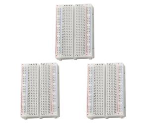 3Pcs Breadboard 400 Point Solderless Prototype PCB Board Kit for Proto Shield Distribution Connecting Blocks for Arduino (3 * 400)