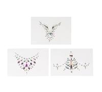 3PCS Breast Rhinestone Stickers Body Gems Stickers,Chest Gems Breast Pasties Jewelry Makeup Set,Crystals Body Jewels Glitter for Festival Rave Party Outfit