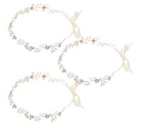 3pcs Bridal Headband Soft Chain Hair Accessory for Women, Rhinestone | Fabric and Zinc Alloy Build, Elegant Sparkle for Engagements, Festival Wear, Loose Curls, Updos