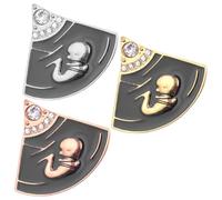 3pcs Brooch Badge Alloy Lapel Pin for Clothes and Backpacks | Traditional Wear, Shirt Attachment, Safety Design, European American Style