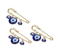 3Pcs Brooch Pins Evil Eye, Turkey Evil Eye Safety Pins for Clothes Bag Scarf Decoration