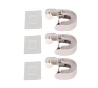 3Pcs Broom Mop Holder, Self Adhesive Wall Mount Organizer, Multipurpose Mop Gripper with Strong Adhesive for Bathroom Kitchen Garage, Space Saving Design for Brooms Mops Umbrellas (Grey)