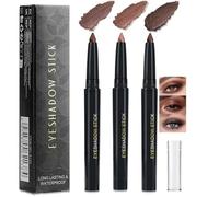 3PCS Brown Eyeshadow Stick Set, 3-in-1 Creamy Eye Crayon,Deep Brown Coffee Tones, Smudge-Proof & Long-Lasting, Twist-Up Design No Sharpening Needed, Shimmer Finish, Easy to Use & Blend