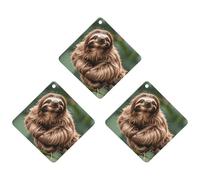 3PCS Brown Sloth Car Air Freshener Hanging Scented Cards Cute Gray Car Fresheners Long Lasting New Cars Scents for Women Men Natural Air Freshener with Lanyard Automotive Freshies