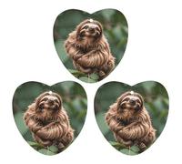 3PCS Brown Sloth Car Air Freshener Hanging Scented Cards Cute Gray Car Fresheners Long Lasting New Cars Scents for Women Men Natural Air Freshener with Lanyard Automotive Freshies