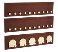 3pcs Brown Wooden Coin Holder Display Wall Mounted Military Challenge Coin Display Rack Coin Display Holder Case Coins Holder Wall Display Decor Memorial Day Decorations 33x7.5cm/12.9x2.9Inch