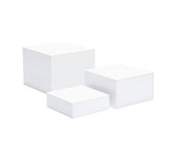 3Pcs Buffet Risers Food Riser for Buffet Table for Figures Cosmetics Cupcake White