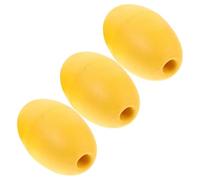 3pcs Buoy Float for Kayak, Yellow Oval PVC Foam Marker | One-piece Seamless Build, Easy Threading for Net Lines, Saltwater Resistance for Freshwater Aquaculture Zones