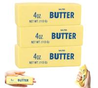 3Pcs Butter Squishy, Sensory Fidget for Stress Relief and Focus Enhancement, Soft Squeeze Sensory for Anxiety Management, Set of Three 14 cm Printed Butter Sticks