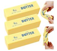 3PCS Butter Squishy,Slow Rising Butter Squishy Fidget Toys Set - Realistic Squeeze Stress Relief Toys with Cheese & Sugar Designs, Portable Soft PU Foam Anxiety Relief Toys for Kids & Adults