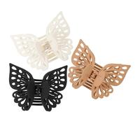 3pcs Butterfly Hair Claw Clips Large Plastic Hair Accessory for Women | Decorative Styling, Holds Long Hair Firmly, Wash Face and Cook Use, Claw Clip Included