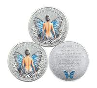 3Pcs Butterfly Sobriety Coin - Inspirational Sober Chip AA Medallion - Addiction Recovery Coin for Women - Alcoholics Anonymous Sobriety Gifts