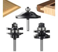 3PCS Cabinet Door Router Bit Set 1/4 Shank, Raised Panel Router Bits, Ogee Rail and Stile Router Bit Set, Professional Cabinet Router Bits for Making Cabinet Door Frames & Window, by SICWOOD