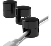 3Pcs Cable Anchors for Desk Organization, Premium Aluminum Cord Organizers, Cable Organizers with Screws, Premium Cord Organizers for Home & Office (Black)