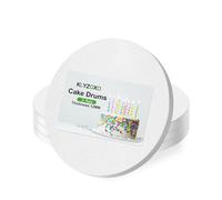 3PCS Cake Board 10 Inch Round, 10 in Cake Drum Set, 12mm (1/2") Thick Sturdy Cardboard Base for Heavy Tiered Cakes, Wedding & Party Desserts, Food Grade for Baking & Decorations, Greaseproof, White