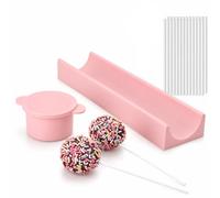 3Pcs Cake Pop Mould Set, Complete Baking Kit for Home Bakers, Family Activities and Party Hosts, Three Piece Round Dessert Mould with Easy Release Design, Cake Pop Cutter and Tray for DIY Treats