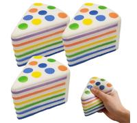 3Pcs Cake Squish-y,Giant Layer Cake Squish-y,Jumbo Rainbow CakeSquishies,Big Squi-shy Cakes Slice Jumbo,Giant Layer Cakes Slow Rising Squi-shy for Mother's Day Father's Day Anniersary Party