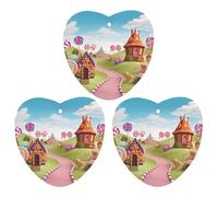 3PCS Candy Land Car Air Freshener Hanging Scented Cards Cute White Car Fresheners Long Lasting New Cars Scents for Women Men Natural Air Freshener with Lanyard Automotive Freshies