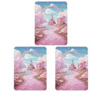 3PCS Candy Land Car Air Freshener Hanging Scented Cards Cute White Car Fresheners Long Lasting New Cars Scents for Women Men Natural Air Freshener with Lanyard Automotive Freshies