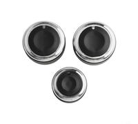 3Pcs Car Air Conditioning Control Knob Set ABS Black, Replacement A/C Heater Switch Buttons Compatible with Lada Center Console, Easy Direct Install
