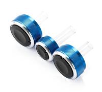 3Pcs Car Air Conditioning Knob AC Knob Heat Control Switch Button Fit For Volkswagen VW GOLF 4 MK4 Passat B5 Bora(Blue)