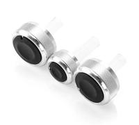 3Pcs Car Air Conditioning Knob AC Knob Heat Control Switch Button Fit For Volkswagen VW GOLF 4 MK4 Passat B5 Bora(Silver)