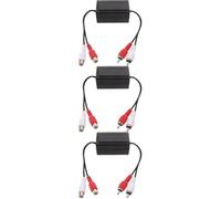 3pcs Car Audio Ground Loop Isolator Noise Filter for Stereo | Plug and Play Inline Install, Black Plastic Alloy Build, Reduces Alternator Whine in Rca Signals