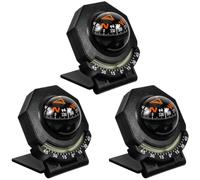 3pcs Car Compass Guide Ball Foldable Night Glow Dashboard Mount