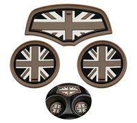 3PCs Car Cup Holder Coaster,Anti-Slip Soft Silicone Car Cup Holder Insert,Union Jack UK Flag Style Coaster,Storage Box Silicone Shockproof Mat,Cars Holders Accessories Compatible with Mini F55 F56 F57