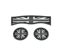 3PCS Car Cup Holder Coasters, Grey Union Jack UK Flag Embedded in Ornaments Coaster Compatible with Mini Cooper Countryman F60 (Gray Jack)