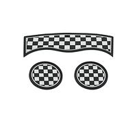 3PCS Car Cup Holder Coasters, Grey Union Jack UK Flag Embedded in Ornaments Coaster Compatible with Mini Cooper Countryman F60 (Checker)