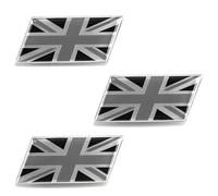 3PCS Car Sticker Black White Flag 77x50mm 3D Emblem Rectangle Emblem Flag Design Decal Self Adhesive Badge for Vehicle Body Side Skirts Trunk Furniture Home Decoration