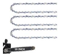3Pcs Carbide Chainsaw Chain 18 Inch, 3/8" LP Pitch, .050" Gauge, 62 Drive Links, Fits Poulan, Kobalt, Echo, Ego, Greenworks and More- S62