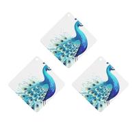3PCS Cartoon Blue Peacock Car Air Freshener Hanging Scented Cards Cute White Car Fresheners Long Lasting New Cars Scents for Women Men Natural Air Freshener with Lanyard Automotive Freshies