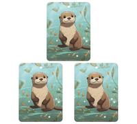 3PCS Cartoon Cute Otter Car Air Freshener Hanging Scented Cards Cute Black Car Fresheners Long Lasting New Cars Scents for Women Men Natural Air Freshener with Lanyard Automotive Freshies